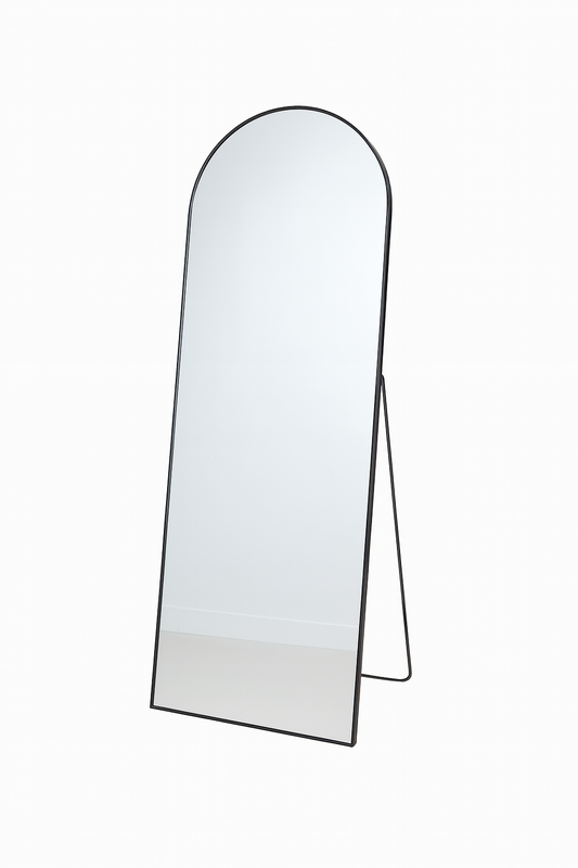 Dome Standing Mirror Framed Aluminum