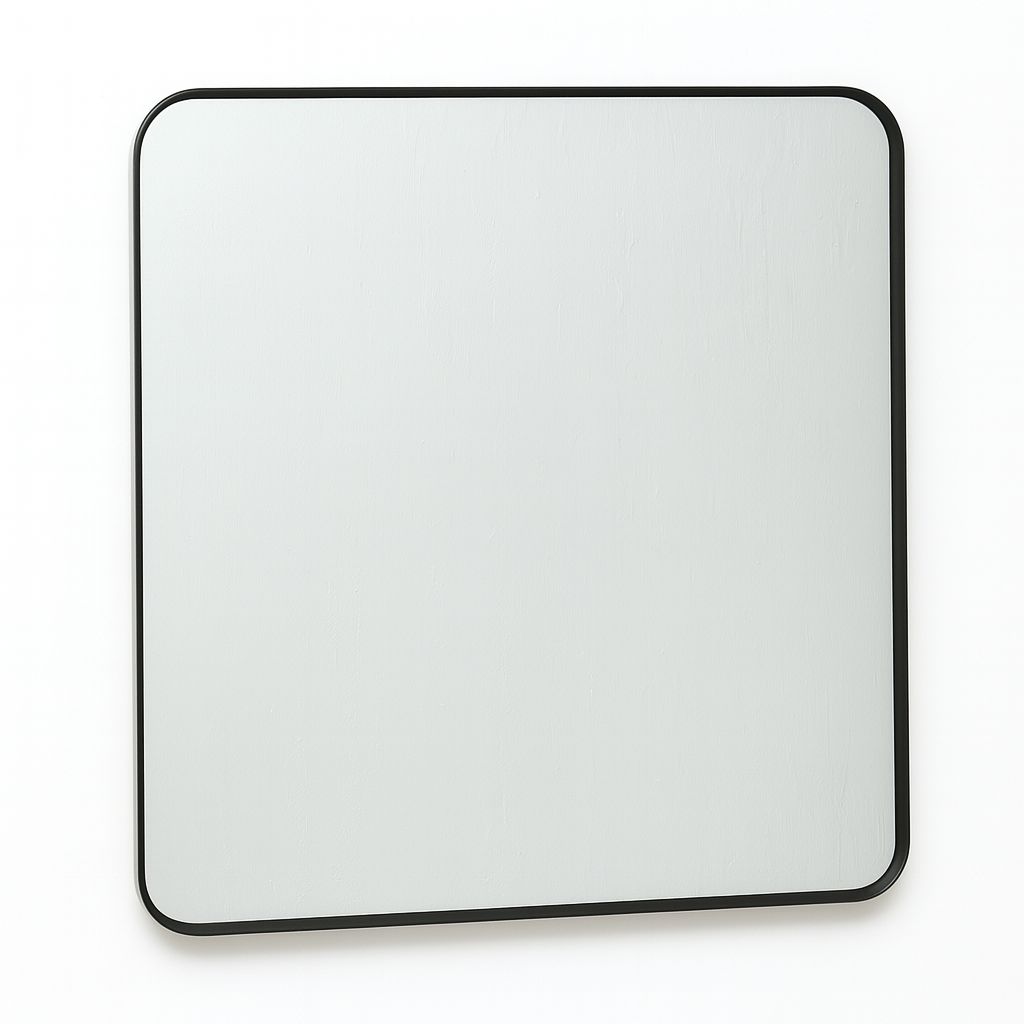 Rounded Edge Rectangular Mirror Framed Aluminum