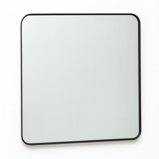 Rounded Edge Rectangular Mirror Framed Aluminum