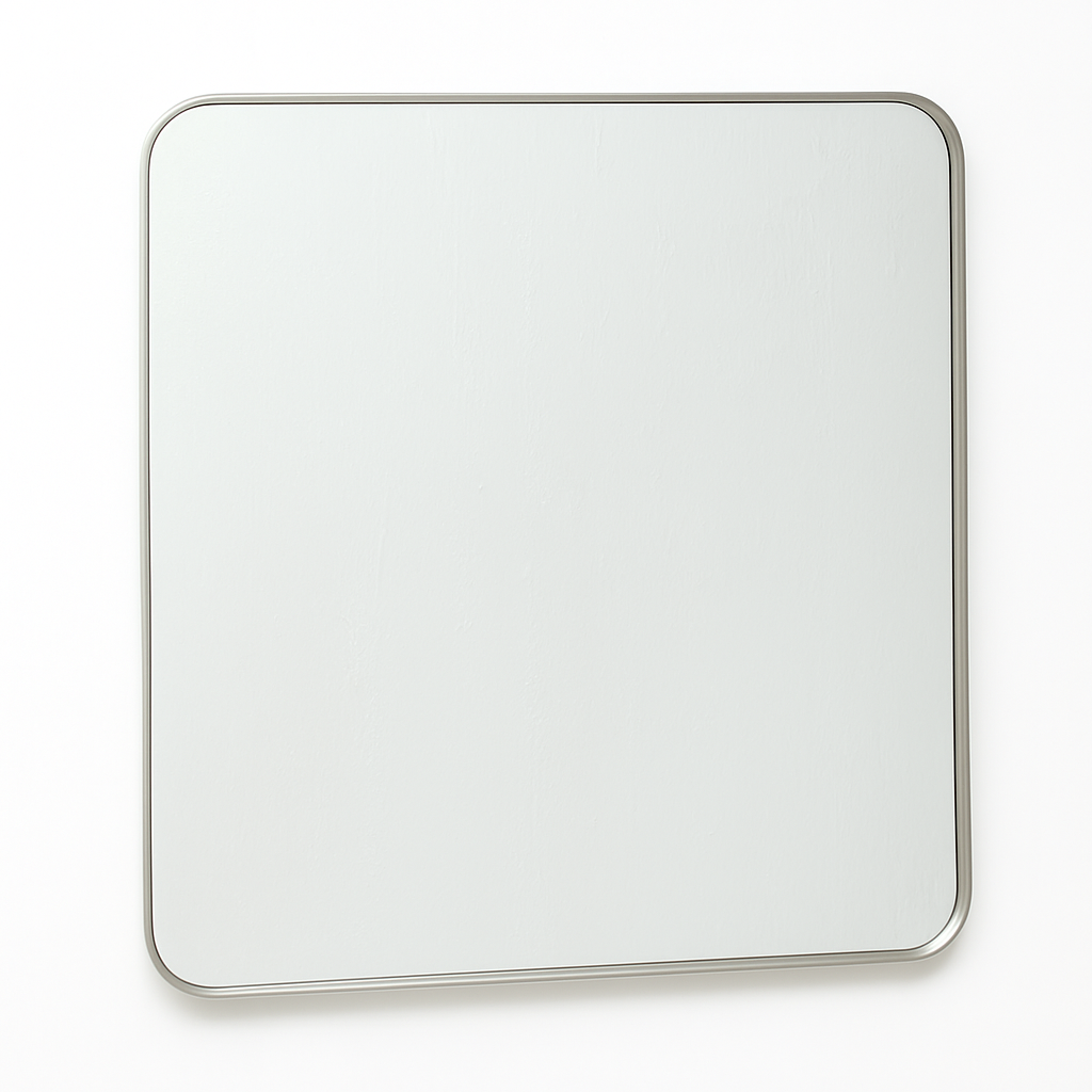 Rounded Edge Rectangular Mirror Framed Aluminum