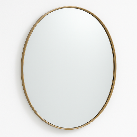 Oval Mirror Framed Aluminum