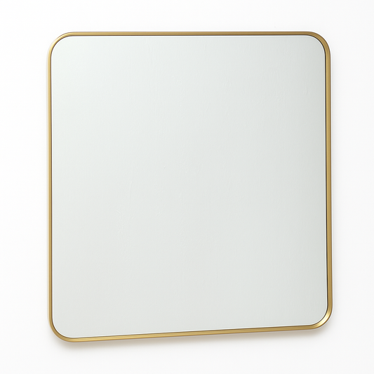 Rounded Edge Rectangular Mirror Framed Aluminum